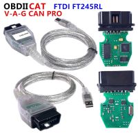 OBDIICAT สาย USB รองรับ Can Bus UDS K Line V--G CAN PRO V5.5.1พร้อมชิป FT245RL FTDI OBD2อินเทอร์เฟซการวินิจฉัย