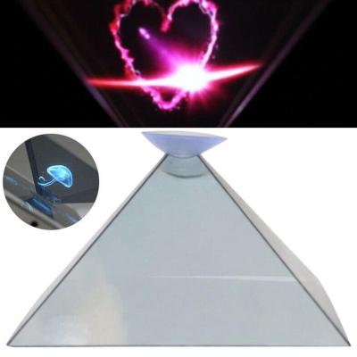 HD Version 3D Hologram Pyramid Display Projector Video Universal Mobile Stand Phone For Smart U8Y0