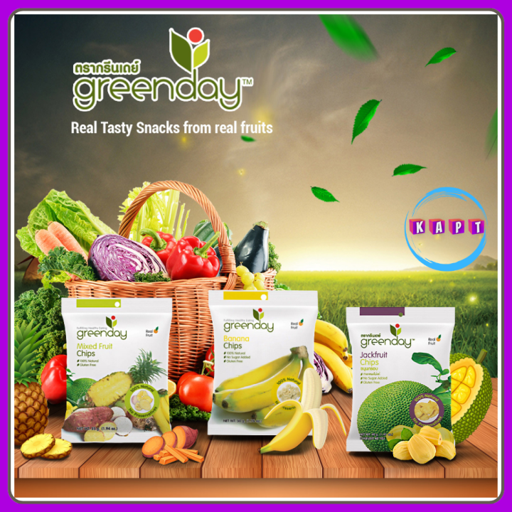 Greenday Fruit Mixed,Banana,Jackfruit Chips Kids Snacks Baby Snacks