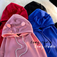 Zoey.Studio เสื้อฮู้ด เสื้อแขนยาวอบอุ่น หลวมและสบาย น่ารัก คลาสสิค นุ่มนวล สไตล์ WWY23000DS 41Z231010