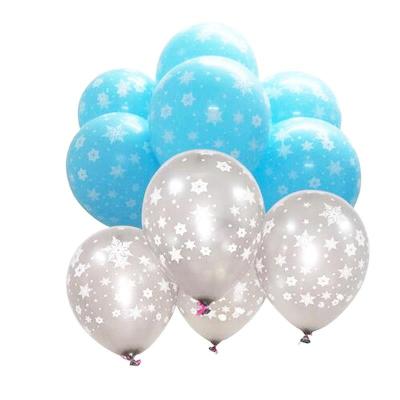 12pcs/lot 12inch Christmas Frozen Snowflake Latex Balloon Birthday Wedding party Decorations Baby Shower kid toys Replacement Parts