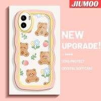 JIUMOO เคสสำหรับ VIVO Y15s Y15a Y01เคสการ์ตูนหมีน่ารักดีไซน์ใหม่คอลอร์ขอบเป็นลอนกันกระแทกแบบใสนิ่มเคสมือถือเคสโปร่งใสลายกล้องถ่ายรูปฝาครอบป้องกันซิลิก้าเจล