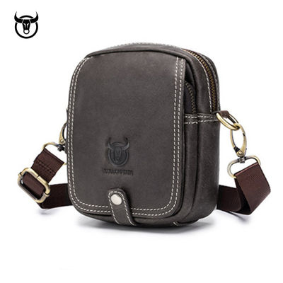 Small Genuine Leather Mens Shoulder Bag Mini Cowhide Leather Crossbody Bags Fashion Handbags Leather Man Messenger Bag