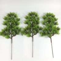 Artificial Big Pine Green Branch Simulation Leaves Plant Welcoming Pine Bonsai Accessories Home Decoration Plant Fake Flower