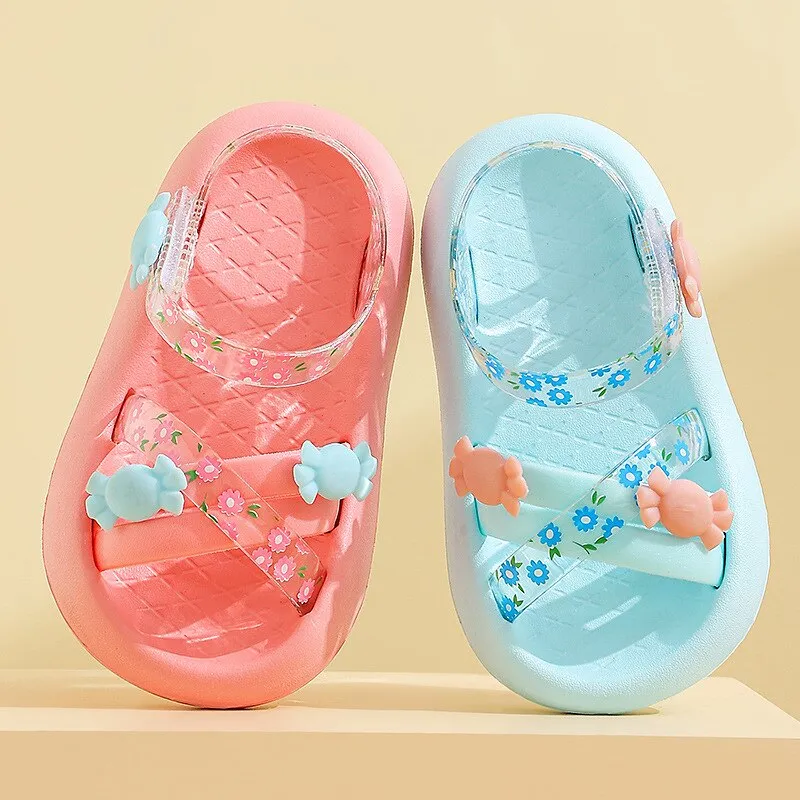 New Girls Sandals Summer Sweet Cute Candy Colors Toddlers Princess Shoes  Kids Beach Shoes Water Proof 1-6y Little Girl Shoes 