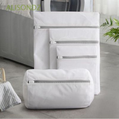 （A SHACK）✗○ ALISONDZ Dense Mesh Laundry Bag Polyester Clothes Bags Washing For Durable With Zipper Qualified Basket