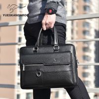 ✣❀☃ Yuesen Kangaroo Synthetic Cowhide Satchel Bag Mens Business Shoulder Bag Backpack Large Capacity Diagonal Bag Briefcase Handbag