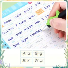 3Books/Set Reusable English Groove Calligraphy Copybook For Children 3D  Round Writing Learn Alphabet Handwriting Practice Book - AliExpress