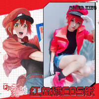 COSER KING Red Blood Cell AE3803 Cosplay Costume Cells At Work Hataraku Saibou ชุดเต็มชุด Seqkeqkyuu ผู้หญิงชุดแฟนซีฮาโลวีน