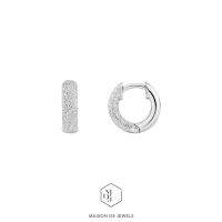 Maison de Jewels - Mini Frosted Huggie Earrings ต่างหูเงิน จิกเพชร