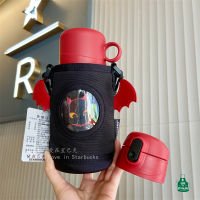 Starbuck ถ้วย2021ฮาโลวีนใหม่เชฟสีดำแมวถ้วยสองหัวสแตนเลสแก้วพร้อมหลอดกระติกน้ำร้อน