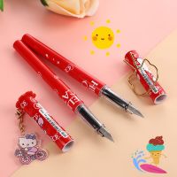 ปากกาอนิเมะน่ารัก Sanrio น่ารัก Hello Kitty ปากกาเซ็นชื่อปากกาหมึกซึมเขียนลื่นเครื่องเขียนสร้างสรรค์ของขวัญสำหรับเด็กแปลกใหม่