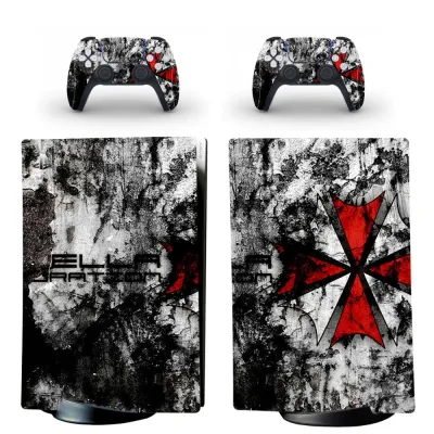 Umbrella PS5 Digital Edition Skin Sticker Decal Cover for PlayStation 5 Console and 2 Controllers PS5 Skin Sticker Vinyl