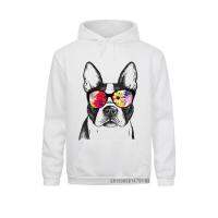 Sudadera con capucha para hombre y mujer, ropa deportiva de playa, divertida, Hipster, Boston Terrier, flores, gafas de sol, bonito regalo