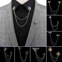 {EDDLYT} Man เสื้อสูทคอปกพู่โซ่ Lapel Pin เข็มกลัด Dragon Badge Retro Pins ชุดแต่งงาน Party Dance Neckware อุปกรณ์เสริม