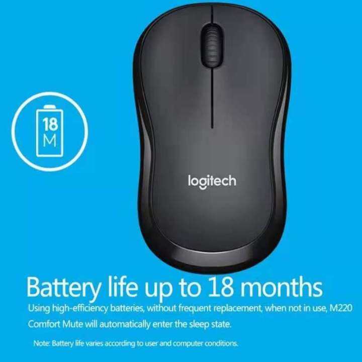 logitech-m220-silent-wireless-mouse-charcoal-1000-dpi-เมาส์