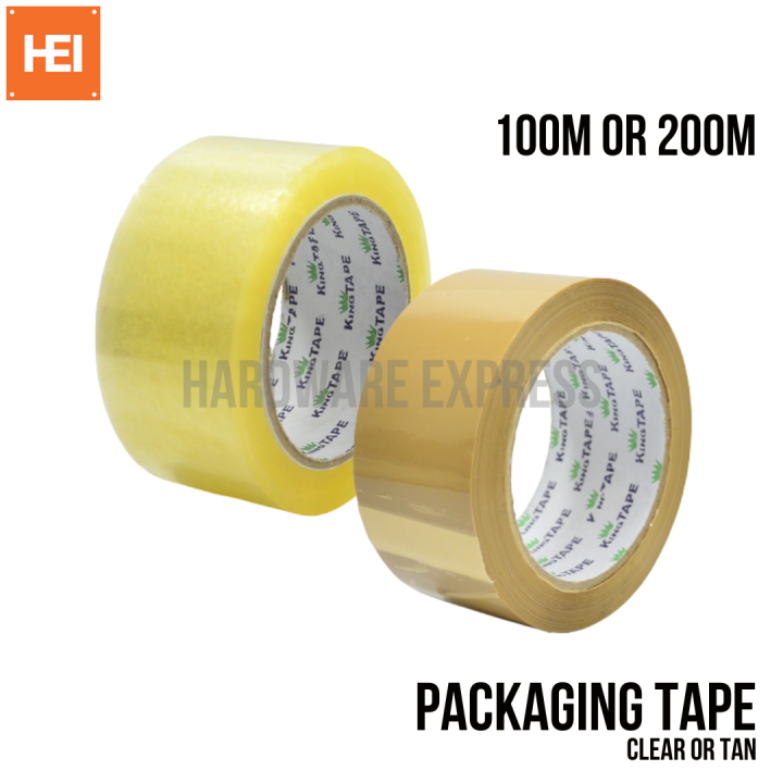 King Tape Tan or Clear Packaging Tape 2 inch x 100 mtrs or 2 inch x 200