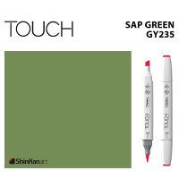 TOUCH TWIN BRUSH MARKER GY235 (SAP GREEN) / มาร์คเกอร์หัวพู่กัน-หัวตัดขนาดกลาง รหัส GY235 (SAP GREEN)