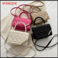 5FANGZHE ลายสก็อต กระเป๋าสะพายไหล่แมสเซนเจอร์ หนังพียู สีทึบทึบ กระเป๋า Crossbody แฟชั่นสำหรับผู้หญิง สลิงกระเป๋าถุง สำหรับผู้หญิง