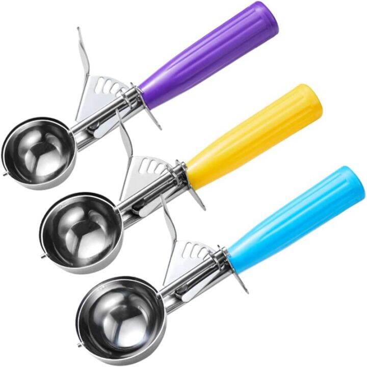1 Set Divided Scoops 3Piece Cookie Spoon Ice Cream Scoop Cutlery Scoop