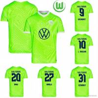 เสื้อกีฬาแขนสั้น ลายทีมชาติฟุตบอล VfL Wolfsburg FTB 2021-2022 ชุดเหย้า