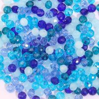 Blue Multicolor Rondelle Austria faceted Crystal Glass Beads Loose Spacer Round Beads for Jewelry Making Summer Style Wholesale