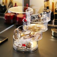 Creative 2/3/4/5 Layers Rotatable Jewelry Box New Fashion Jewelry Organizer Earrings Ring Storage Box Cosmetics Beauty Container