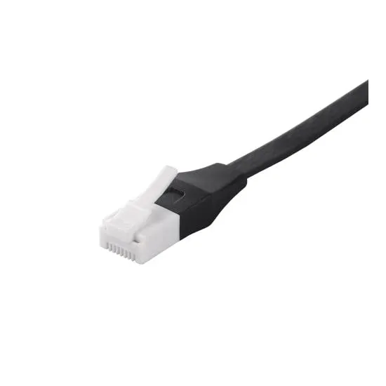 Buffalo clam-free LAN cable category 6A straight flat type black ...