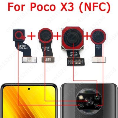【✲High Quality✲】 anlei3 ด้านหลังกล้องด้านหน้าสำหรับ Xiaomi Mi Poco X3 Nfc หันหน้าไปทาง Selfie ขนาดเล็กด้านหน้าโมดูลกล้องหลังชิ้นงอสำหรับเปลี่ยนอะไหล่