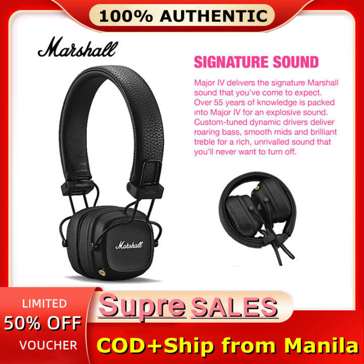 Marshall Major IV Bluetooth Headphones Noise Cancelling DJ Headphones