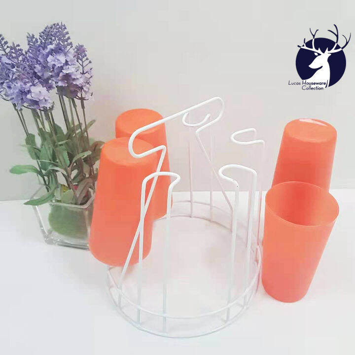 METAL STEEL GLASS HOLDER ROUND TUMBLER CUP ORGANIZING RACK TUMBLER