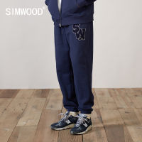 SIMWOOD 2022 Spring Winter New Warm Fleece Jogger Pants Letter Embroidery Loose Tracksuits Drawstring Trousers SK220885