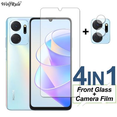 4In1 Glass For Honor X7a Screen Protector Protective Tempered Glass Phone Camera Lens Film On Honor X7a X8a X5 X6 X6S X8 X9 X7