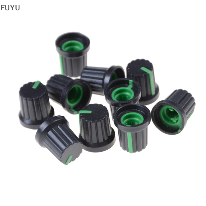 fuyu-10pcs-potentiometer-switch-knob-cap-hole-dia-6mm-volume-control-ลูกบิดหมุน