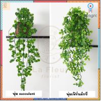 พุ่มไม้ประดิษฐ์ succulent/เฟิร์นผักชี พุ่มไม้เลื้อยประดิษฐ์ 2 แบบให้เลือก 5 แขนงย่อย ตกแต่งผนัง ตกแต่งกำแพง ตกแต่งสวน flashsale ลดกระหน่ำ