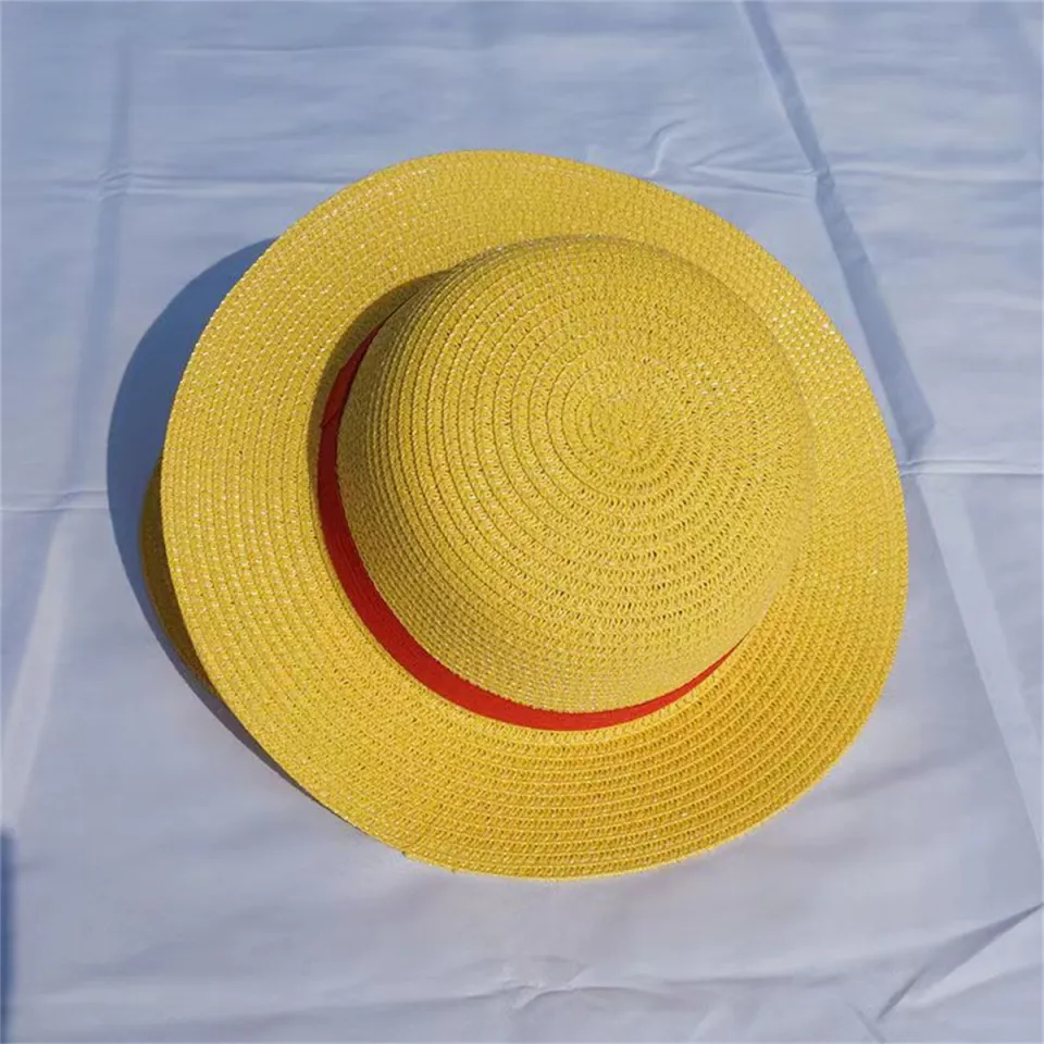 ariarly Straw Hat,Luffy Straw Hat with String Pirate Hat Anime Cosplay  Costume Straw Hat Sun Hat for Kids Adults : : Moda