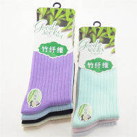 6 Pairs Women Socks Spring Summer In High-Grade Bamboo Fiber Socks Candy Color Tube Fashion Women Comfortable Cotton Women Socks