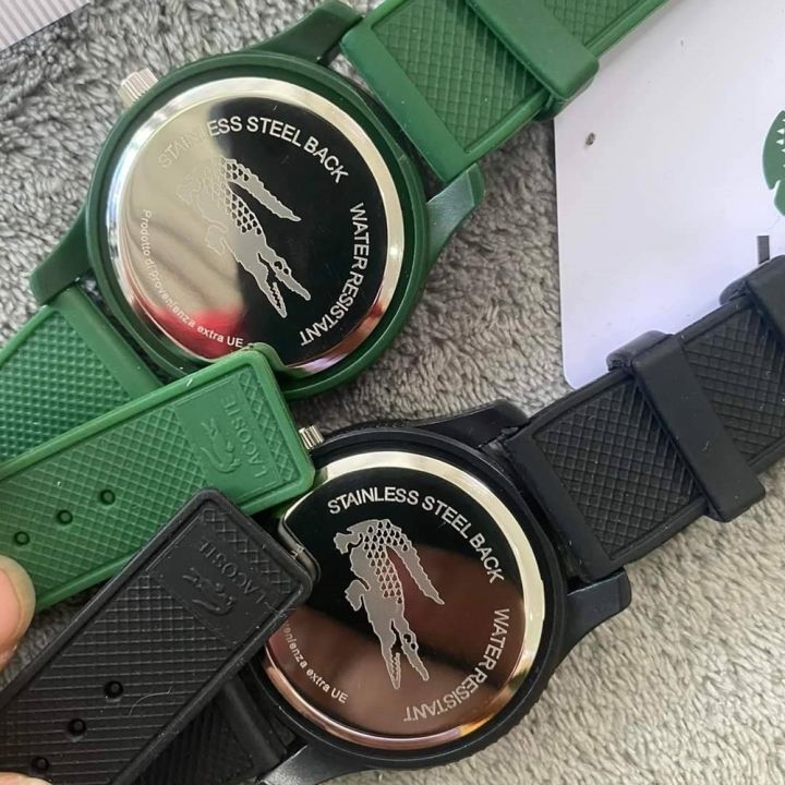 นาฬิกาสปอร์ต-lacoste-แท้-เครื่องญี่ปุ่น-สายซิลิโคน-มี-3-สีให้เลือก-สีขาว-สีดำ-สีเขียว