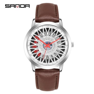 【hot seller】 Three of 1060 belt ZSK new men quartz leisure business personality hollow wheel big dial watch