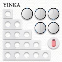 YINKA Tempered Glass Wall Light Frame Switch  Free Combination UK EU US Standard Connected Frame Hotel Switches House Decoration Power Points  Switche