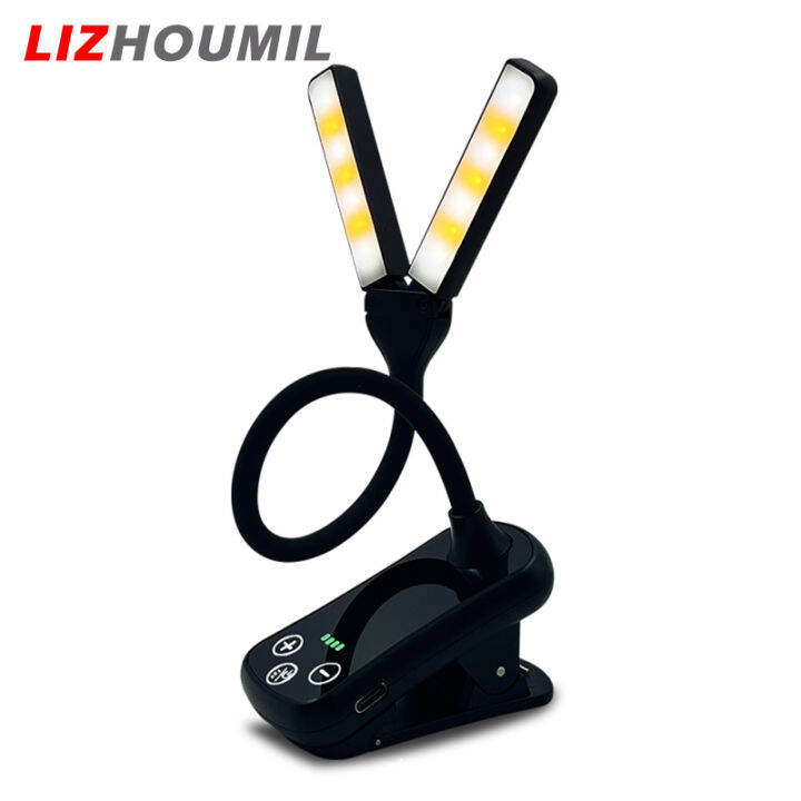 lizhoumil-ไฟอ่านหนังสือ14ดวงคลิป-led-ปรับความสว่างได้3อุณหภูมิสี8ไฟโต๊ะแบบชาร์จใหม่ได้-usb-เหมาะสำหรับคนรักหนังสือ