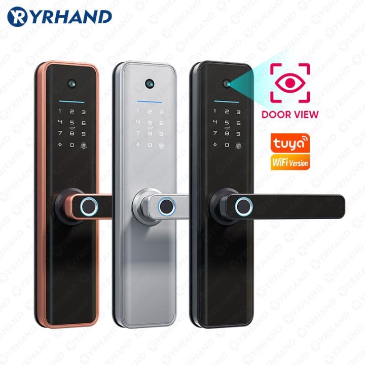 yrhand-tuya-wifi-สมาร์ทปราสาท-fechadura-กันน้ำ-eletronica-biometria-อิเล็กทรอนิกส์ดิจิตอลลายนิ้วมือประตูล็อคอัจฉริยะ