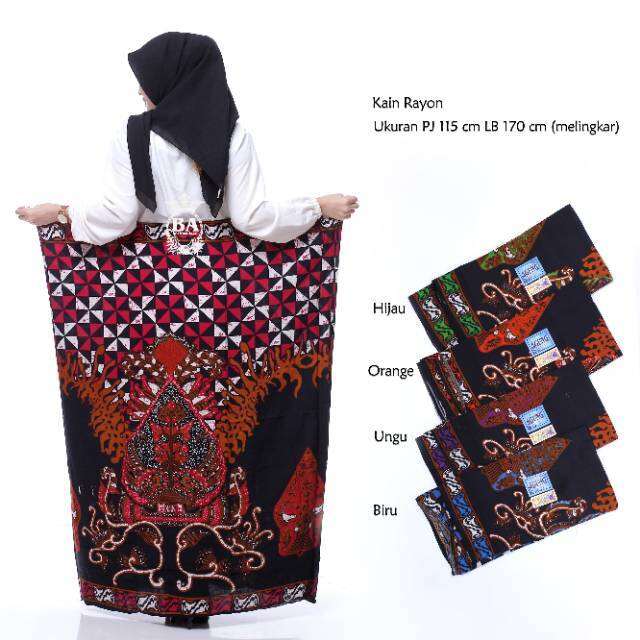 Sarung Batik Motif Gunungan Wayang Sogan Merah Rayon Batik Agung Lazada Indonesia