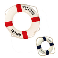 Welcome Aboard Foam Nautical Life Lifebuoy Ring Boat Wall Hanging Home Decoration Red 50cm