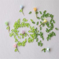 50 PCS Tiny Green Leaf. small lucite leaf charm. green leaf beads. mini leaf beads. small bell flower acrylic leaf Beads