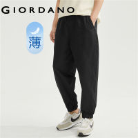 GIORDANO ผู้ชาย ผ้าฝ้ายทอเชือกเอวยางยืดรวบเท้าบางสบาย ๆ ตัดเก้ากางเกง Free Shipping 13123320