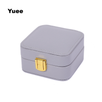 Yuee กล่องจัดเก็บเครื่องประดับหนังแฟชั่นสองชั้นใหม่