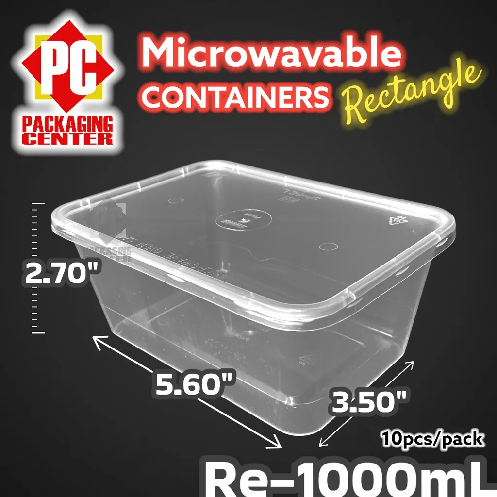 1000ml Rectangle Microwavable Food Container Re 1000ml 10pcs Cod Nationwide Pc Packaging Center Him Lazada Ph