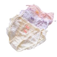 Japanese Style Fresh Full Lace Ruffled Princess Triangle Girl Cute Lace-up Lace-up Womens Underwear