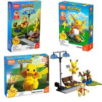 Mega Construx Bloks Pokemon Chimchar Jumbp Pikachu Raichu Action Figures Kawaii ประกอบบล็อกตัวต่อ Minifigures ของเล่นของขวัญ